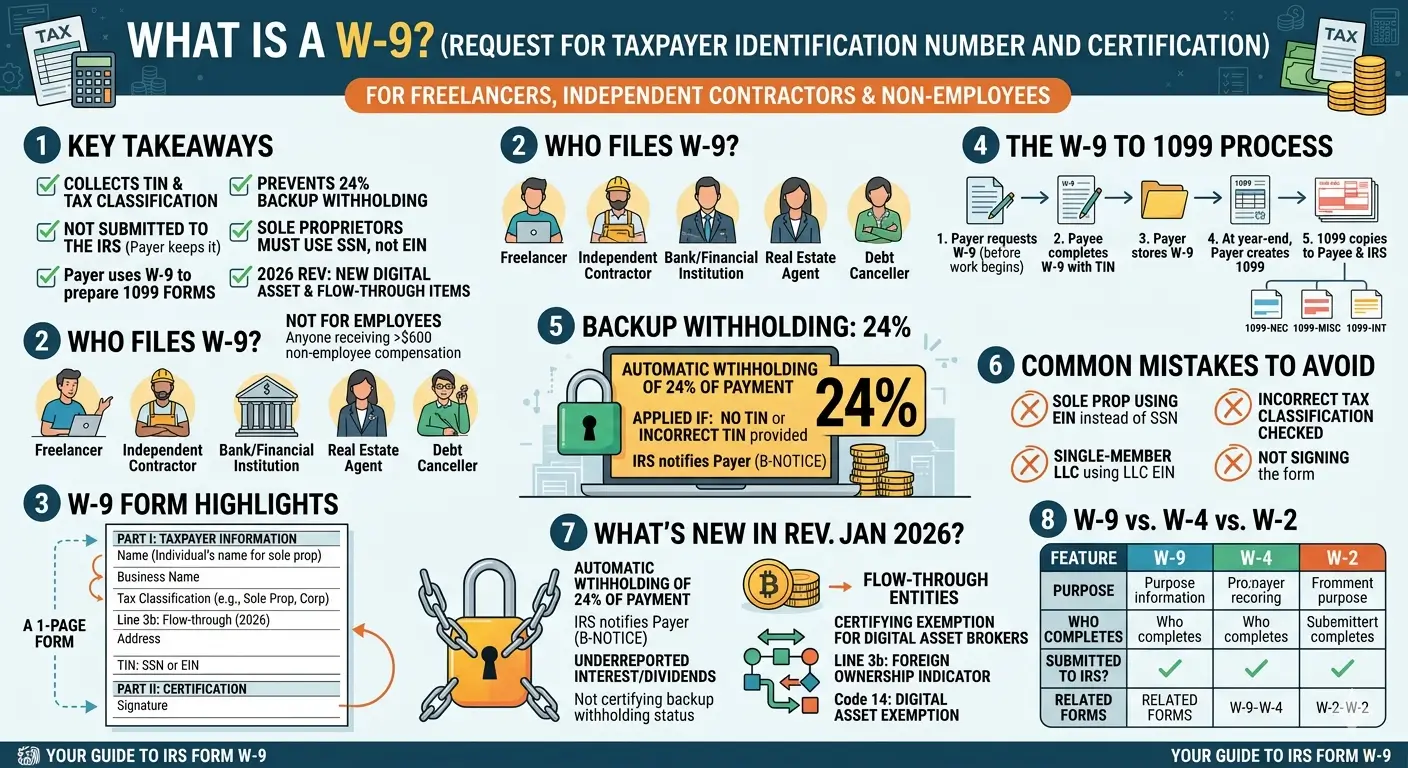 IRS Form W-9 explained — who needs it, how to fill it out, and how it connects to 1099 reporting, by an Enrolled Agent