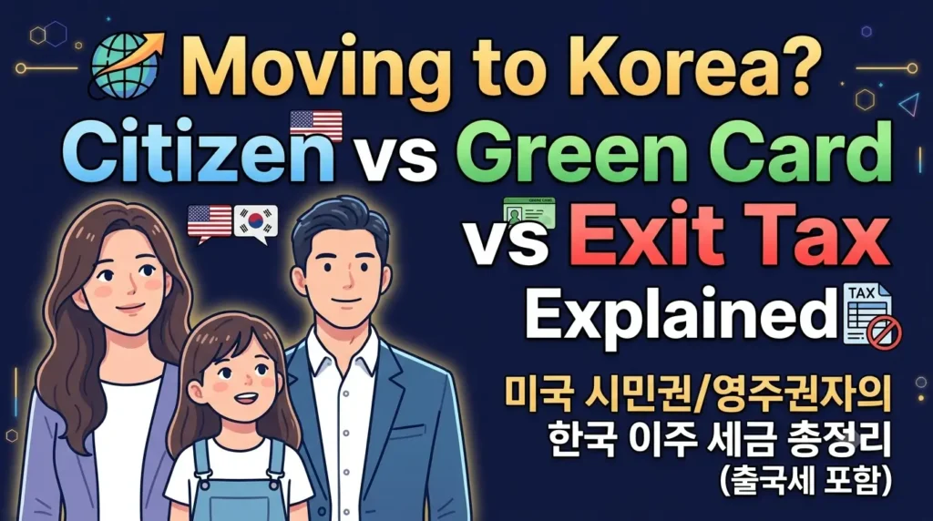 미국 시민권자·영주권자 가족의 한국 이주 세금 총정리 — 시민권 vs 영주권 vs 출국세