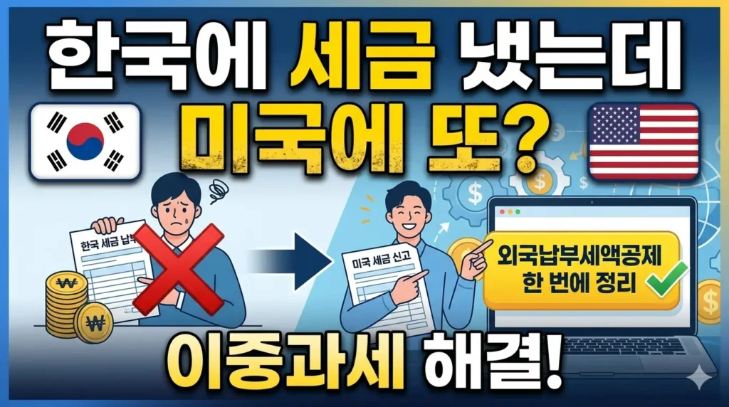 [미국 세금] 한국에 낸 세금을 미국에 또 내야 하는지 고민하는 한인 — 외국납부세액공제(Foreign Tax Credit)로 이중과세를 해결하는 과정을 보여주는 EA Tax Wise Korean 대표 이미지